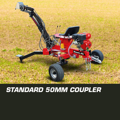 Baumr-AG 9HP Backhoe - Petrol Excavator 4-Stroke Hydraulic Bucket Towable