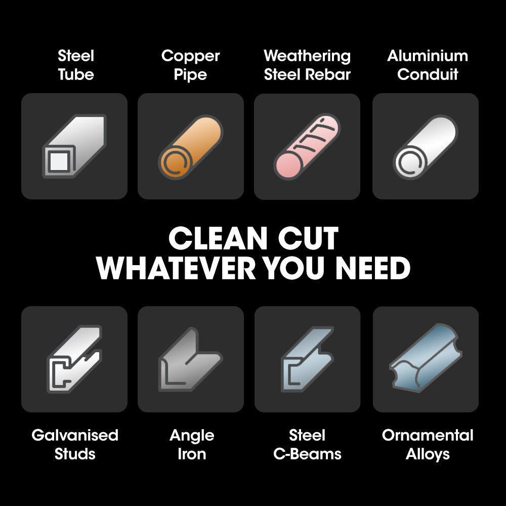 Baumr-AG 2400W 355mm 14" Metal Cut Off Cold Saw, Soft Start, 45 Degree Mitre Chop