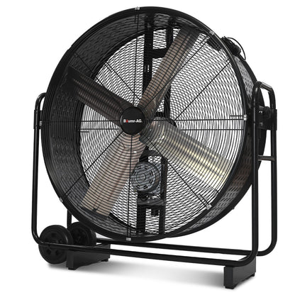 BAUMR-AG 42" 1067mm 660W Industrial Mobile Floor Drum Fan, Belt Drive, Tilting, Large, Commercial, Heavy-duty Frame, EESS Certified