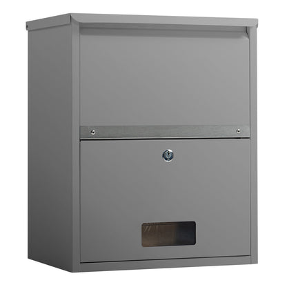FORTIA Wall Mounted Parcel Post Box Letterbox, Woodland Grey