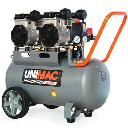 UNIMAC 50L 3.0HP Silent Oil-Free Electric Air Compressor, Portable, Twin