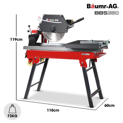BAUMR-AG 2000W 350mm 14" Brick & Masonry Table Saw, Electric Tile Concrete Cutting, with Stand