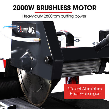 BAUMR-AG 2000W 350mm 14" Brick & Masonry Table Saw, Electric Tile Concrete Cutting, with Stand