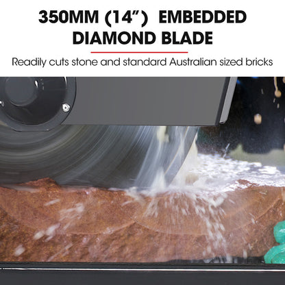 BAUMR-AG 2000W 350mm 14" Brick & Masonry Table Saw, Electric Tile Concrete Cutting, with Stand