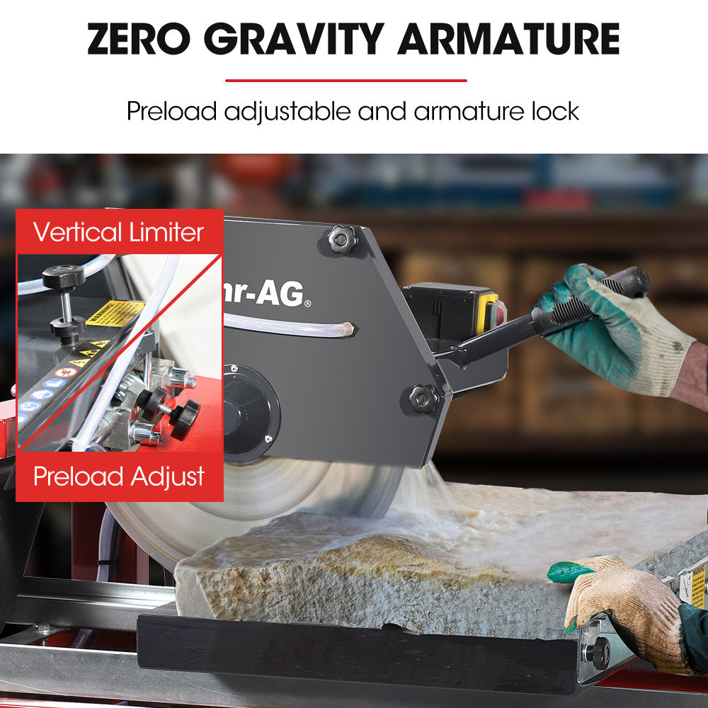 BAUMR-AG 2000W 350mm 14" Brick & Masonry Table Saw, Electric Tile Concrete Cutting, with Stand
