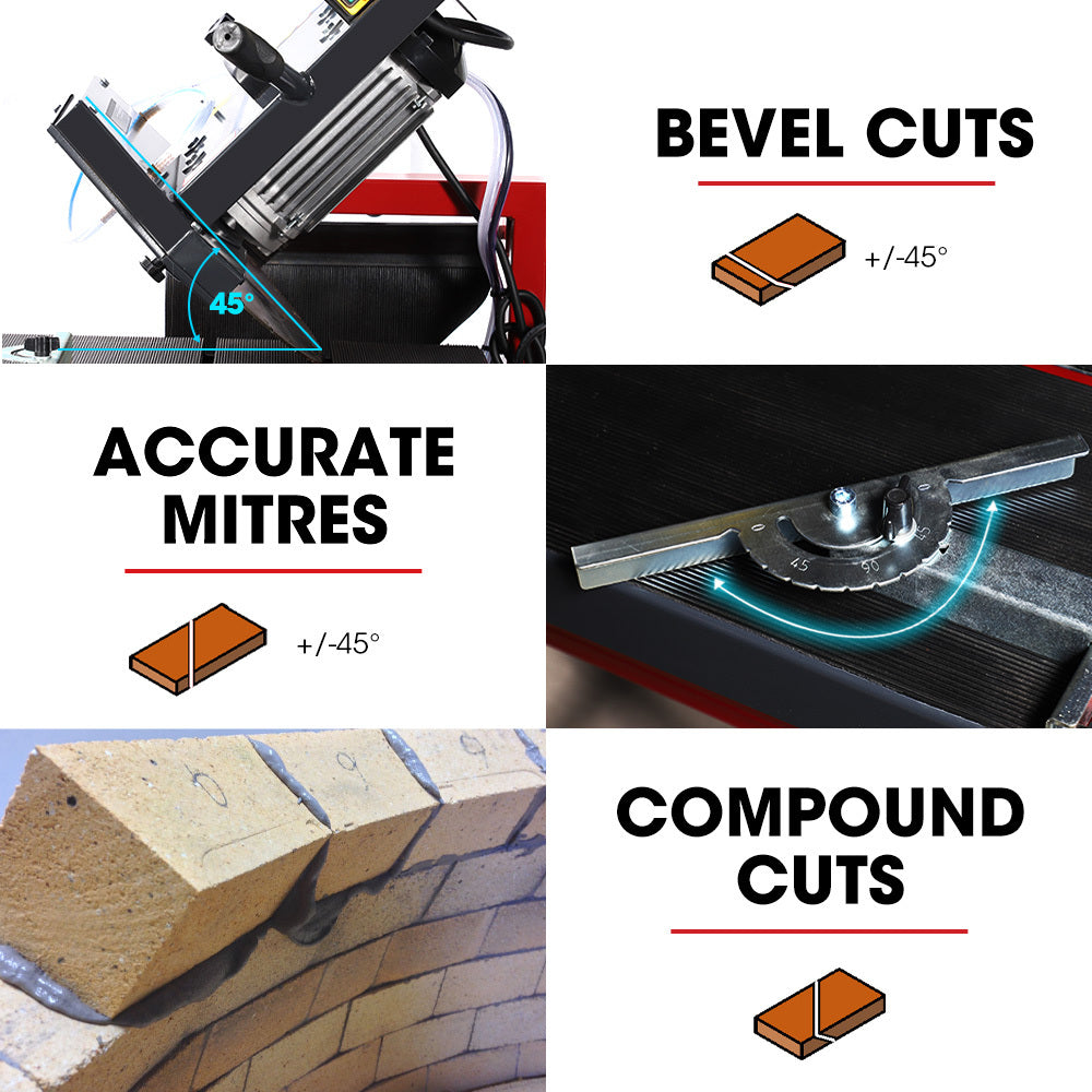 BAUMR-AG 2000W 350mm 14" Brick & Masonry Table Saw, Electric Tile Concrete Cutting, with Stand