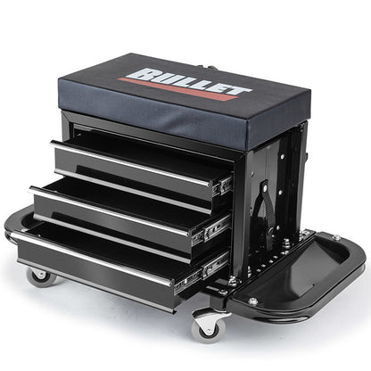 BULLET Rolling Tool Box Stool Mechanic Creeper Toolbox Seat Cushion