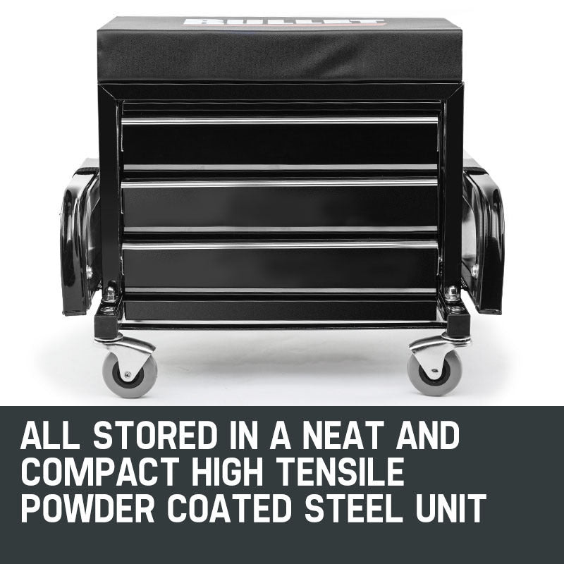BULLET Rolling Tool Box Stool Mechanic Creeper Toolbox Seat Cushion