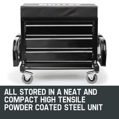 BULLET Rolling Tool Box Stool Mechanic Creeper Toolbox Seat Cushion