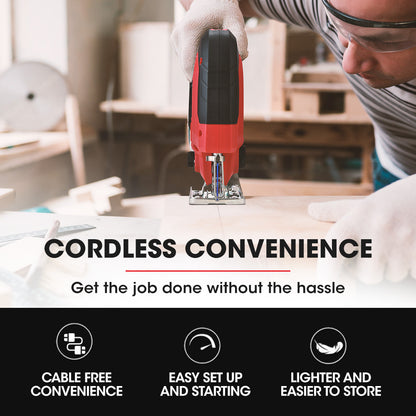 BAUMR-AG 20V Cordless Jigsaw Kit with Battery Operated Tool and Fast Charger