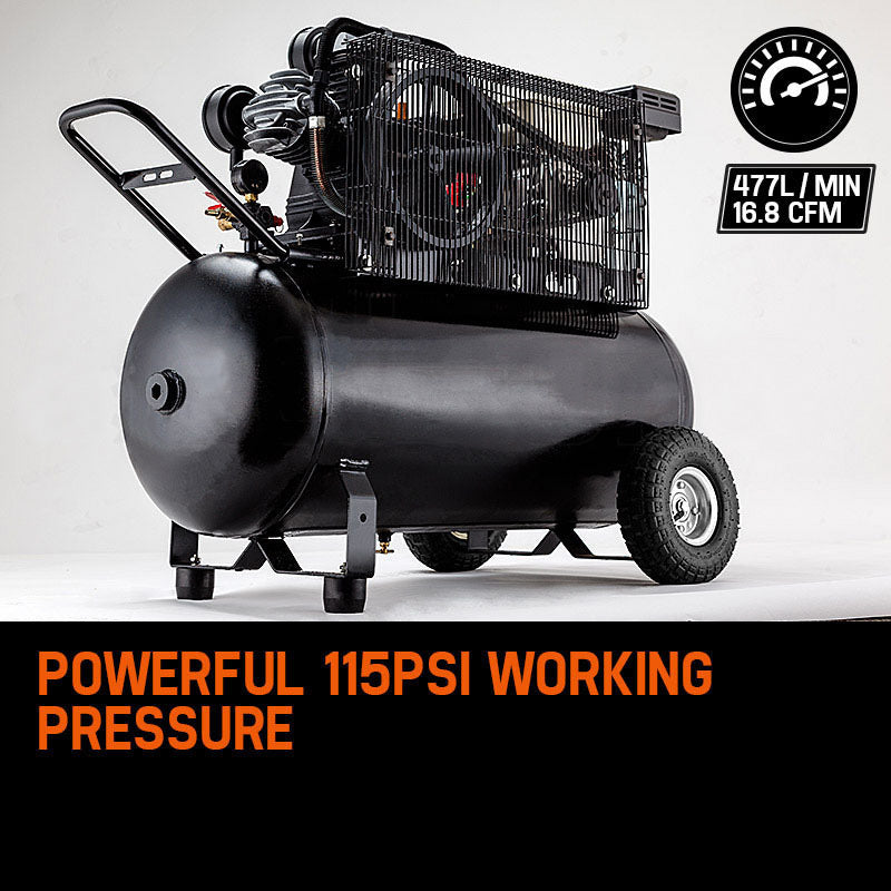 UNIMAC 8HP Air Compressor 115PSI 120L Petrol Powered Industrial Air