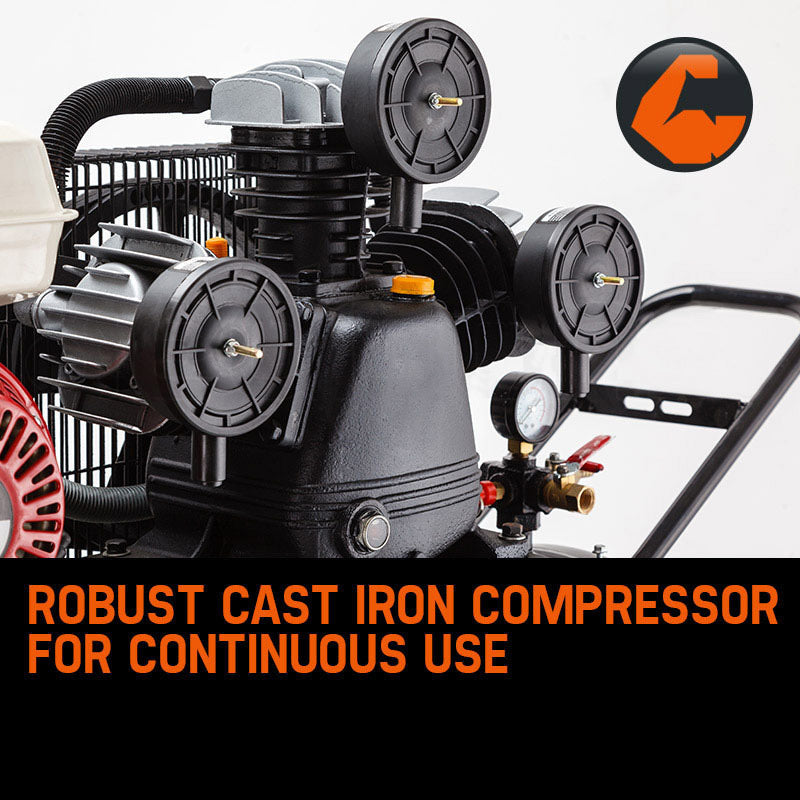 UNIMAC 8HP Air Compressor 115PSI 120L Petrol Powered Industrial Air