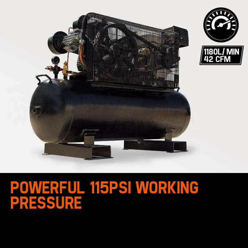 UNIMAC 18HP Industrial Petrol Air Compressor 115PSI 150L Tank with