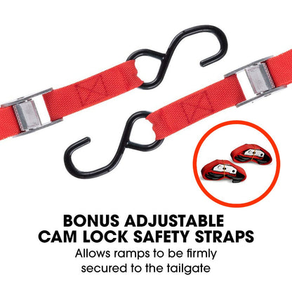 BULLET 2.3m Aluminium Loading Ramps, 680kg Rated, for Trailer ATV Quad Bike Buggy, 2 Pieces