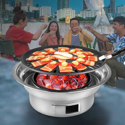 KILIROO Camping Charcoal BBQ Grill – Silver