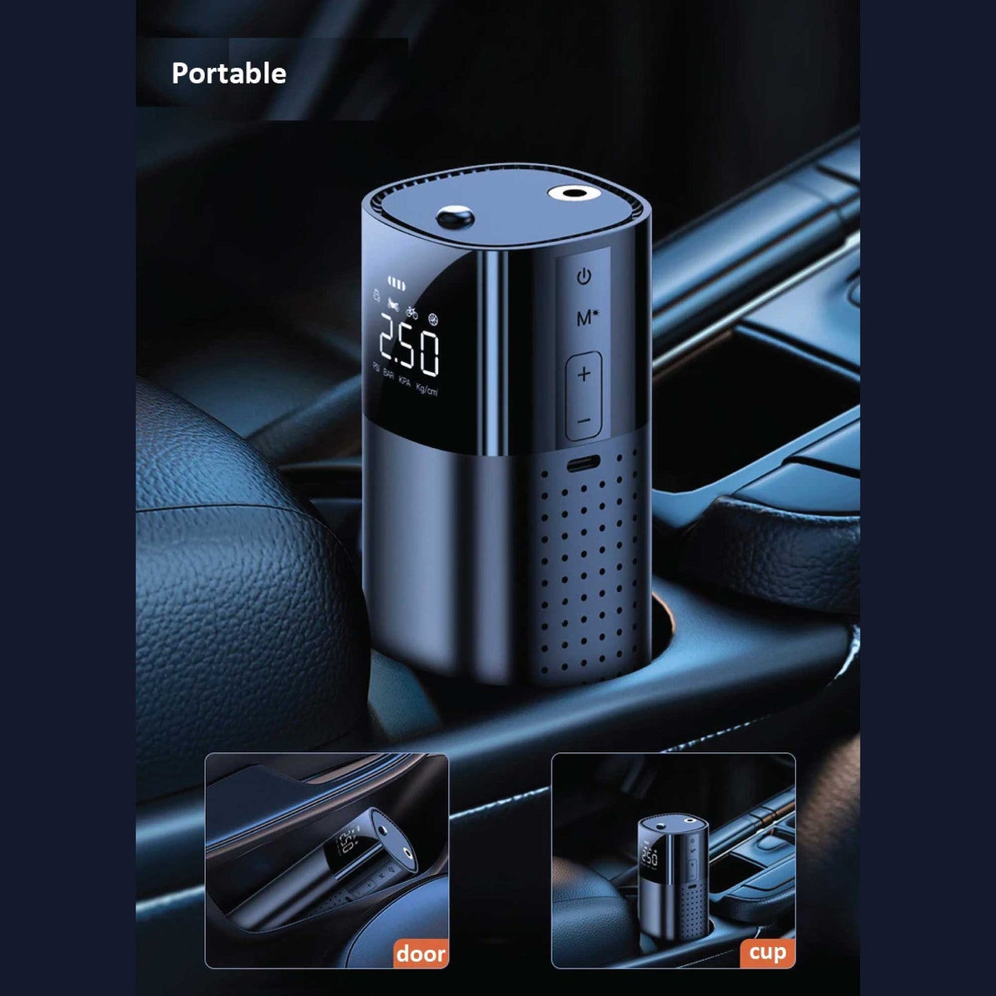 Portable Tyre Inflator - Rechargeable Car Bike tyre Air Pump Compressor