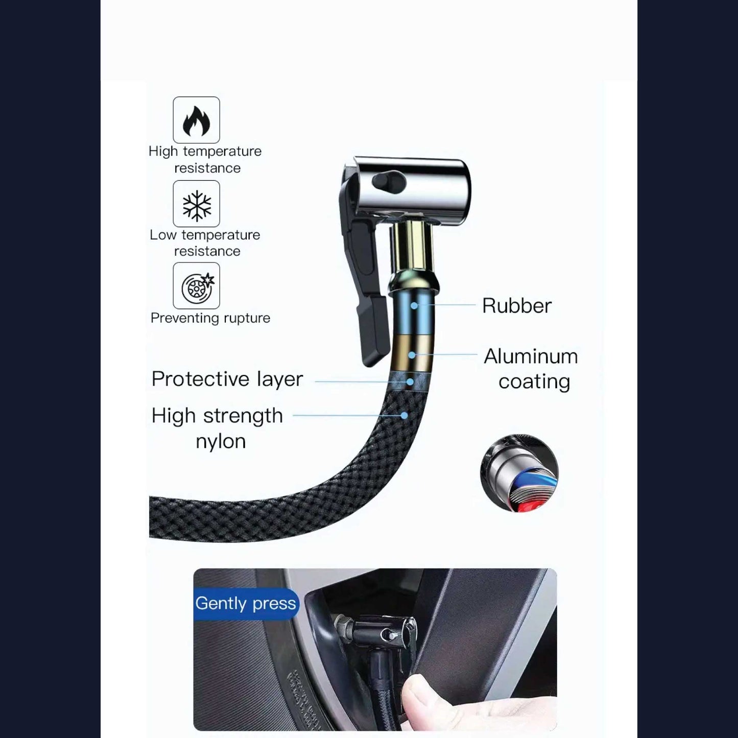Portable Tyre Inflator - Rechargeable Car Bike tyre Air Pump Compressor