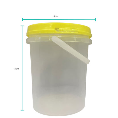 Bulk 100 x 1.2L Honey Bucket with Lid - 1.5Kg Clear Tamper Proof Plastic Tub