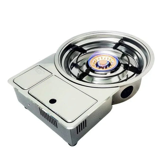 AMZ Korean Portable Gas BBQ Stove Grill Plate Burner Butane Camping Gas Cooker
