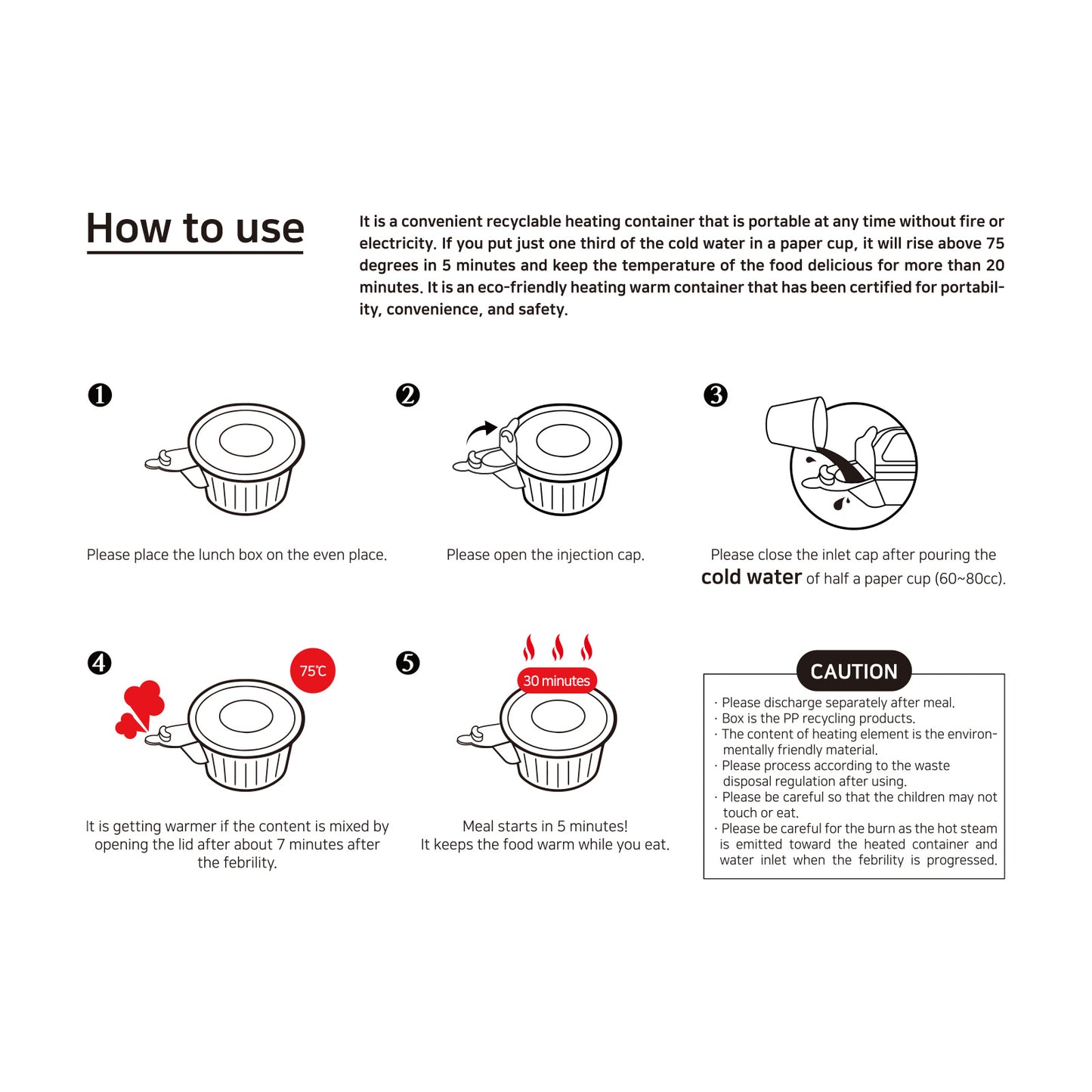 60 Pack Dalat Heating Lunch Box Container 26cm A