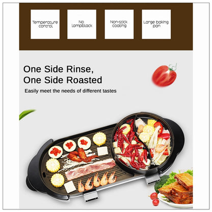 2-in-1 Electric Grill & Hot Pot Steamboat