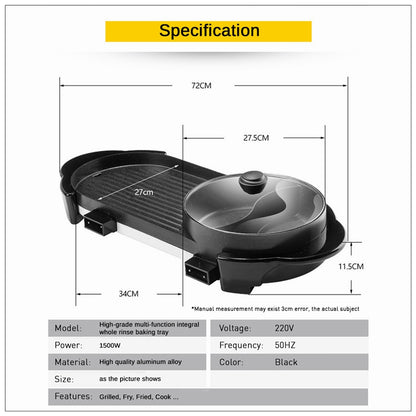2-in-1 Electric Grill & Hot Pot Steamboat