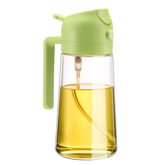 600ml Glass Oil Sprayer & Dispenser – Green