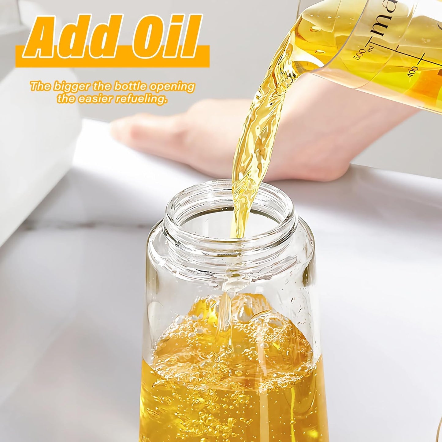 600ml Glass Oil Sprayer & Dispenser – Green