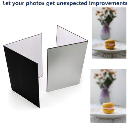 2 Pack A3 3 in 1 Photography Light Reflector Cardboard Light Diffuser Board Black, Silver, White