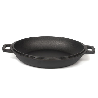 26cm 2-in-1 Cast Iron Dutch Oven & Skillet Set �C Pre-Seasoned Dual-Use Pot with Lid Fry Pan, Durable & Versatile Cookware