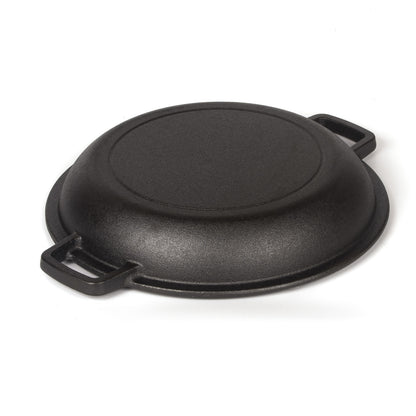 26cm 2-in-1 Cast Iron Dutch Oven & Skillet Set �C Pre-Seasoned Dual-Use Pot with Lid Fry Pan, Durable & Versatile Cookware