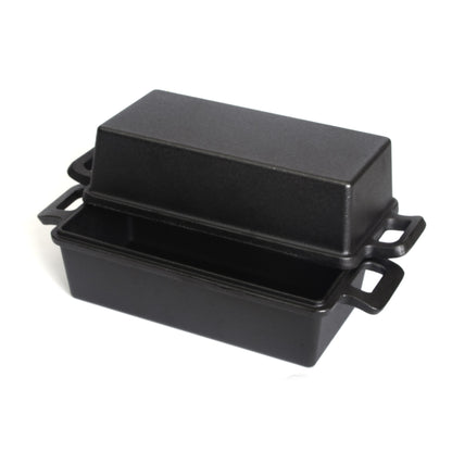 2-in-1 Cast Iron Bread Loaf Pan Tin with Lid �C Dual Use Baking Dish with Ergonomic Handles, Pre-Seasoned for Oven Cooking