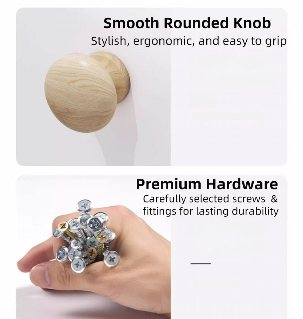 Classic Nightstand Multi-Compartment Storage Reddish-Brown Wood Grain 70cm