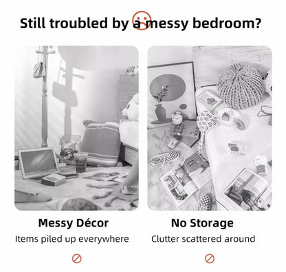 Compact Nightstand Wooden Legs Open Shelves Side Compartment White Wood Design