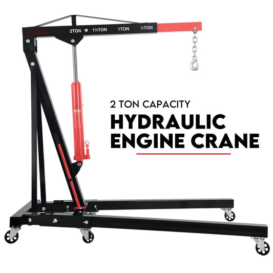 2 Ton Hydraulic Engine Crane Folding Hoist Stand Mobile Garage