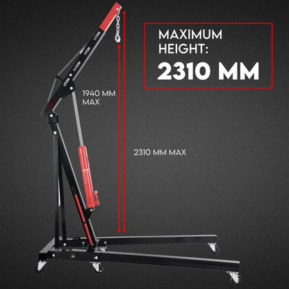 2 Ton Hydraulic Engine Crane Folding Hoist Stand Mobile Garage
