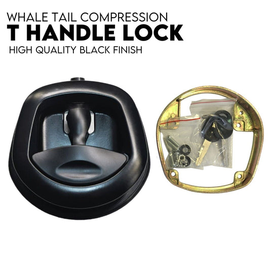 Black Whale Tail T Handle Lock Latch/Compression Lock Trailer Ute