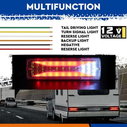 12V LED Trailer Tail Light Pair Plug 7m 5 Core