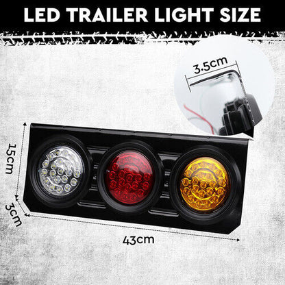 63 LED Trailer Tail Light Pair Plug 7m 5 Core