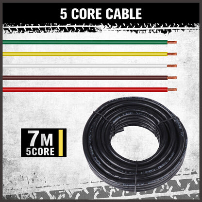 63 LED Trailer Tail Light Pair Plug 7m 5 Core