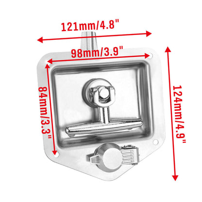 4-Piece T Handle Locks Tool Box With Keys Stainless Steel