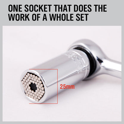 3Pack Universal Socket Wrench Power Drill Adaptor Gator Grip Size