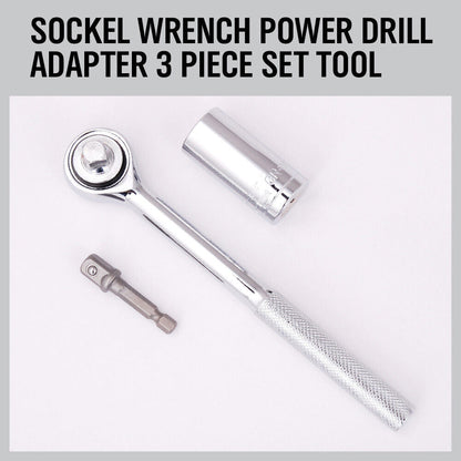 3Pack Universal Socket Wrench Power Drill Adaptor Gator Grip Size