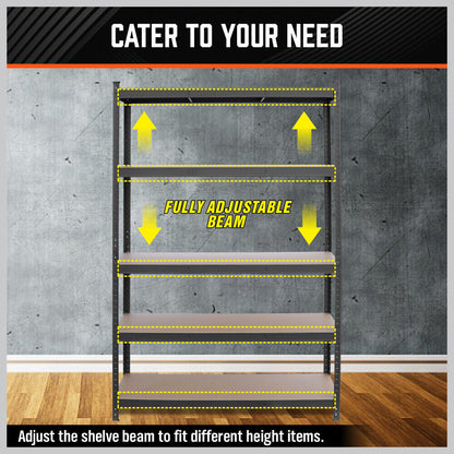 5-Tier Garage Shelving Warehouse Rack 1.8M 1.2M Racking Storage shelves