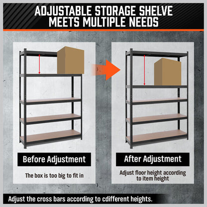 5-Tier Garage Shelving Warehouse Rack 1.8M 1.2M Racking Storage shelves