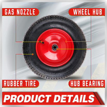 16" Wheelbarrow Trolley Wheel 4.80/4.00-8 Pneumatic Tyre 16mm Bore tyre