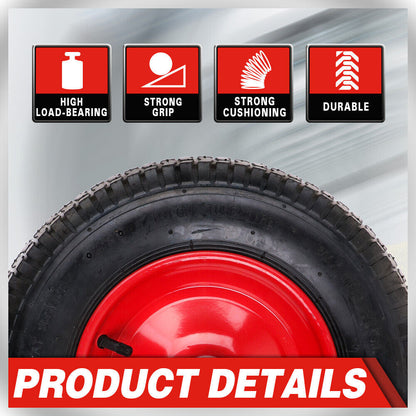 16" Wheelbarrow Trolley Wheel 4.80/4.00-8 Pneumatic Tyre 16mm Bore tyre