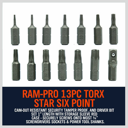 14Pack Torx Key Bit Tamper Proof Star Wrench Bits T5-T40