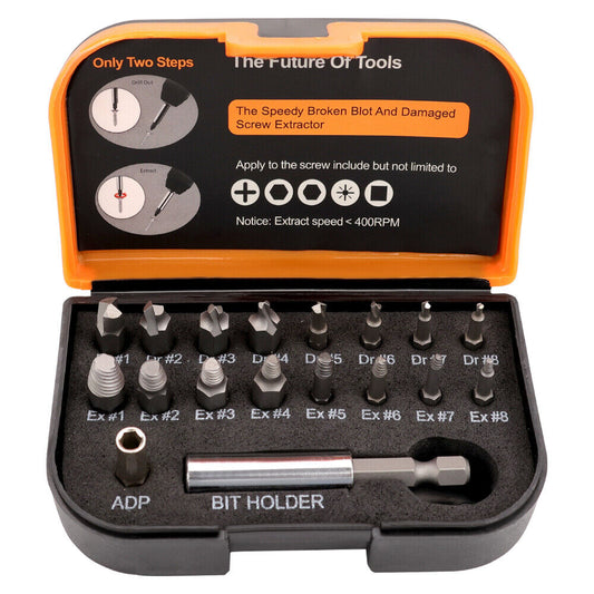 18x Magnetic Damaged Screw Extractor Broken Drill Bit Remover Hex