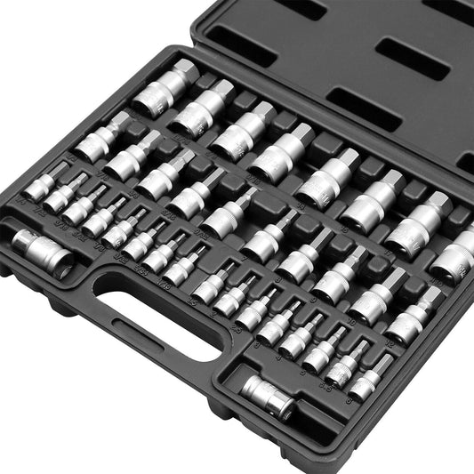 36-Piece Hex Bit Socket Set, SAE and Metric Sizes, S2